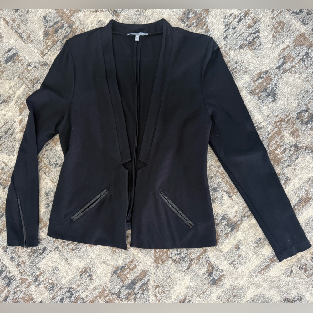 Black & Leather Blazer - Medium